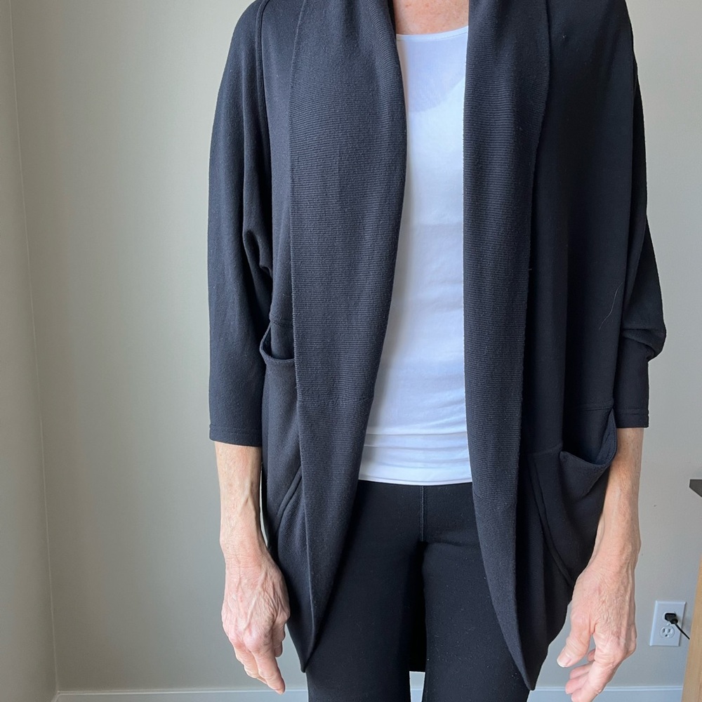 Athleta Black Draped Cardigan